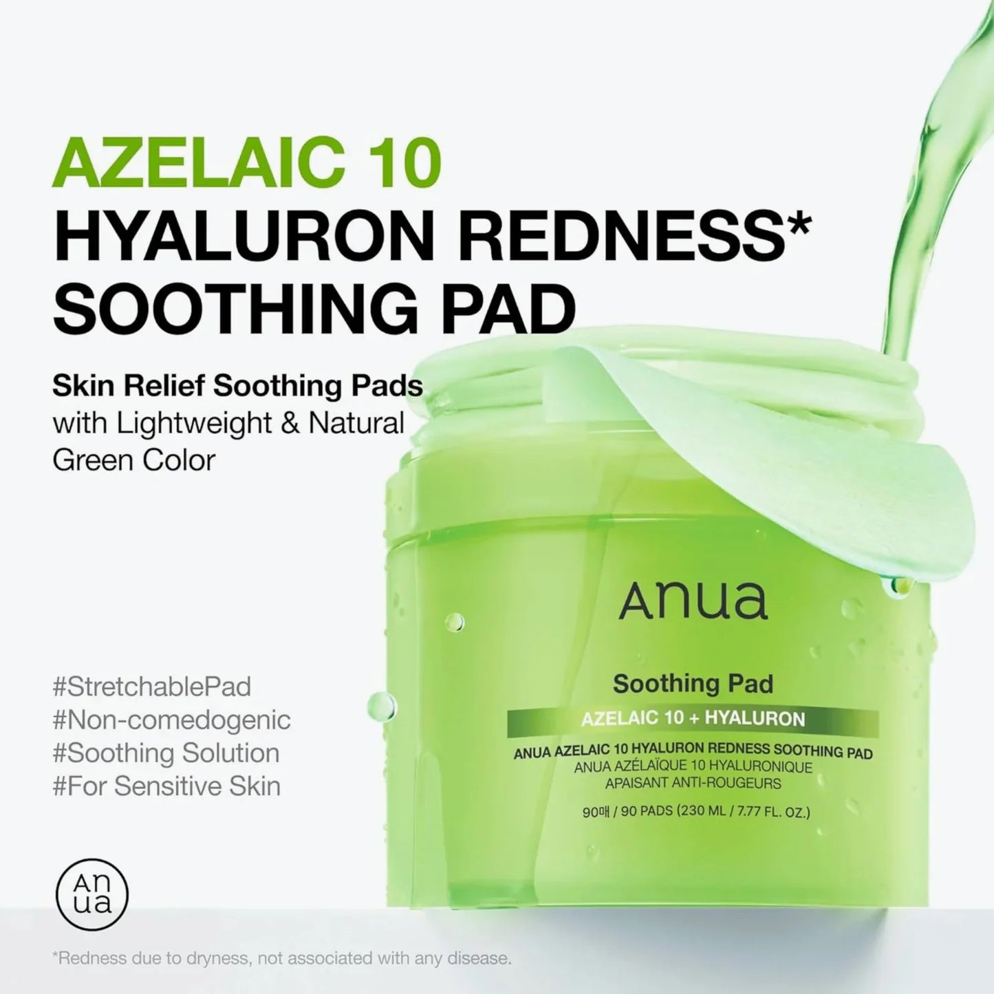Anua Azelaic 10 Hyaluron Redness Soothing 90 Pads