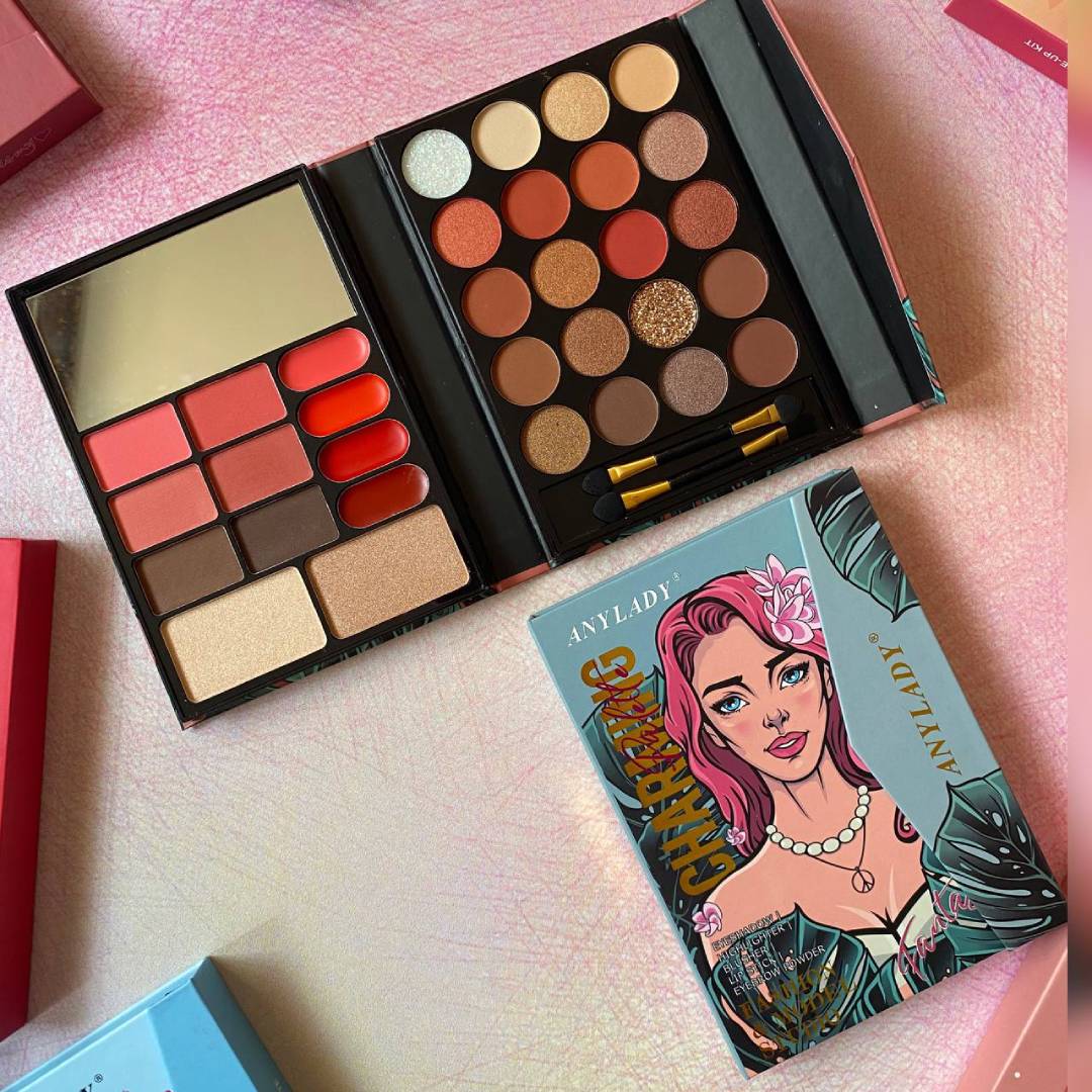 Any Lady Charming Palette Makeup Highlighter Blusher Lipstick Eyebrow Powder Eyeshadow Palette