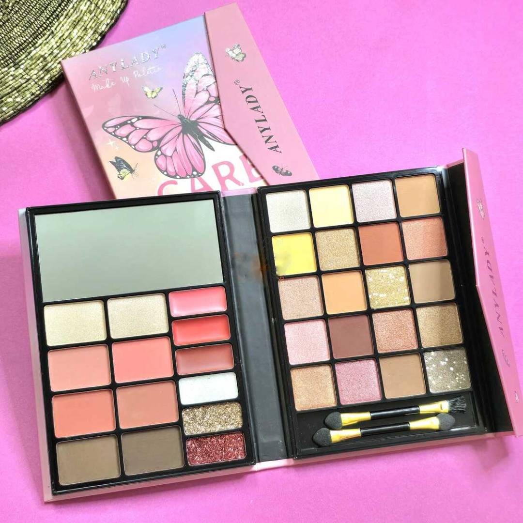 Any Lady Butterfly 5in1 Makeup Highlighter Blusher Lipstick Eyebrow Powder Eyeshadow Palette
