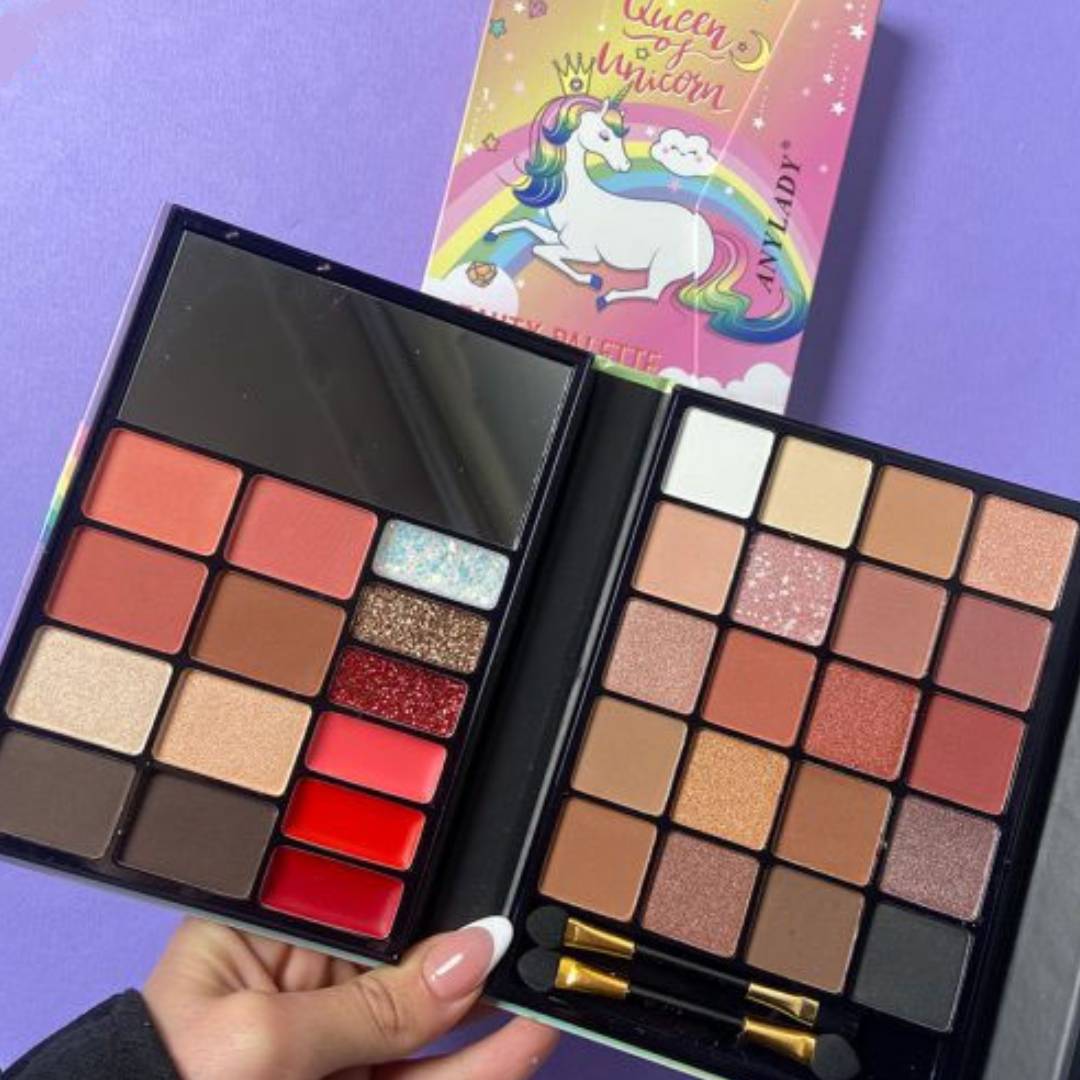 Any Lady My Magical Unicorn Makeup Highlighter Blusher Lipstick Eyebrow Powder Eyeshadow Palette
