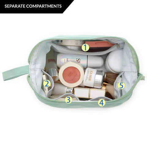 Multipurpose Double Layer Ultimate Makeup Cosmetic Bag Waterproof Travel Pouch Organizer