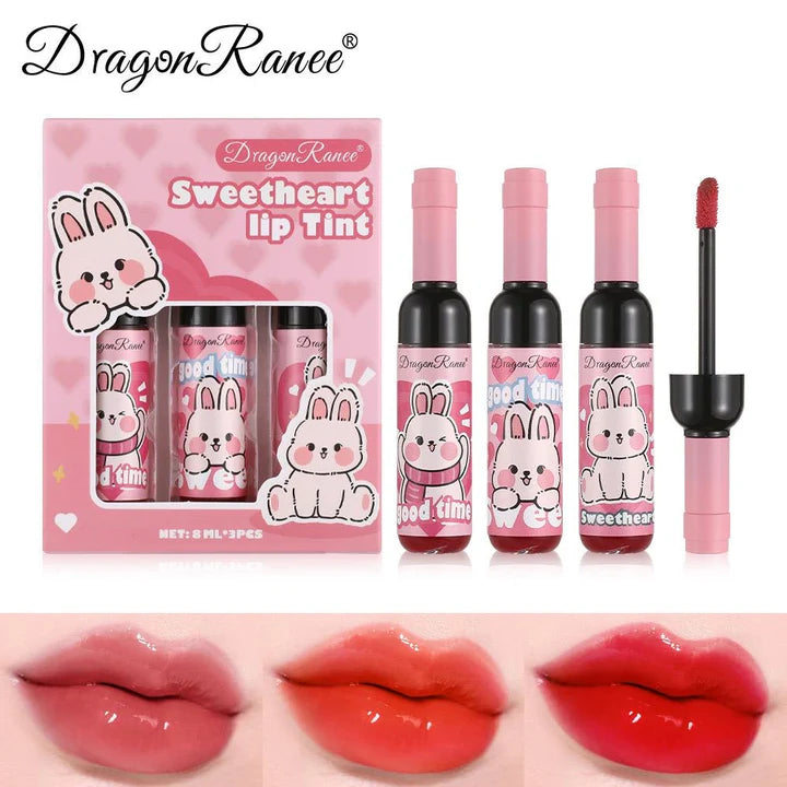 Dragon Ranee Sweetheart Wine Shaped Lip Tint Set Of 3