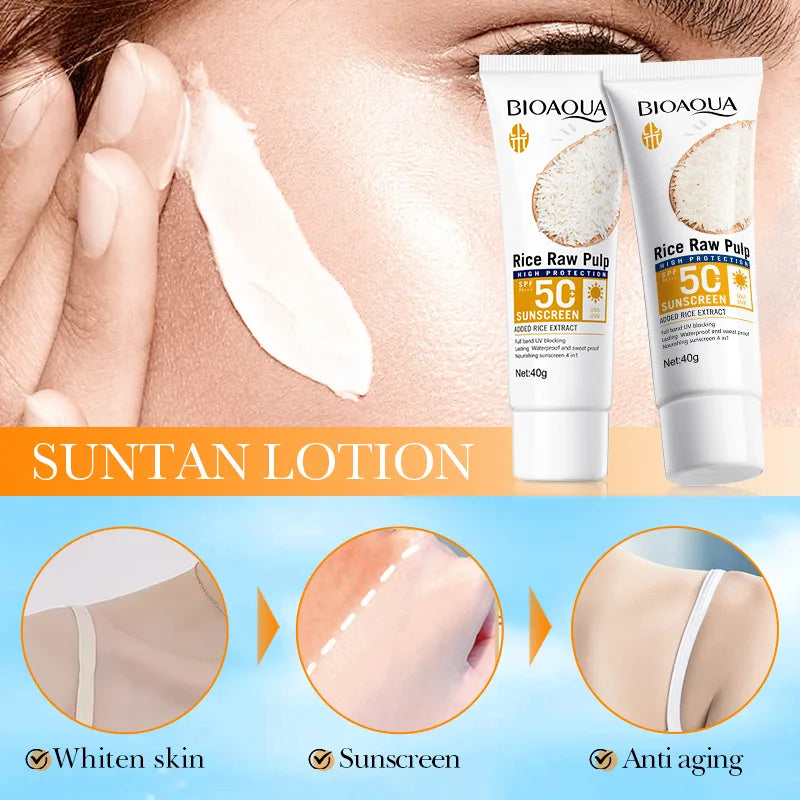 Bioaqua Rice Raw Pulp 50 SPF Sunblock 40g