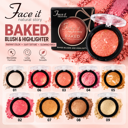 Face It Natural Story Baked Blush & Highlighter
