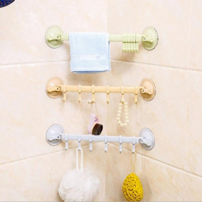 6 Hooks Double Suction Cup Towel Rack