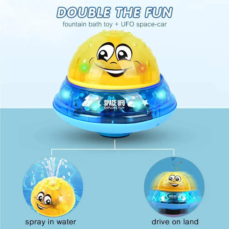 Water Sprinkler Ball Rotatable With Colorful LED Light Bath Toy For Kids