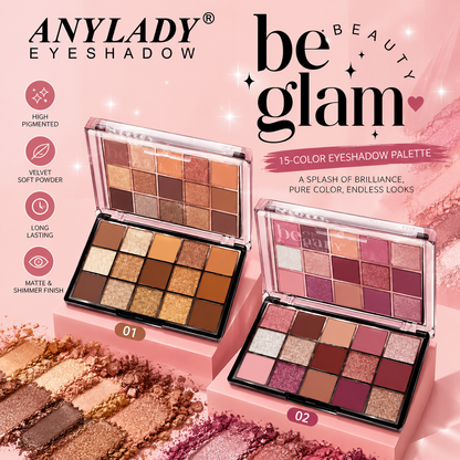 Anylady Be Glam 15-Color Eyeshadow Palette (Model 8563)
