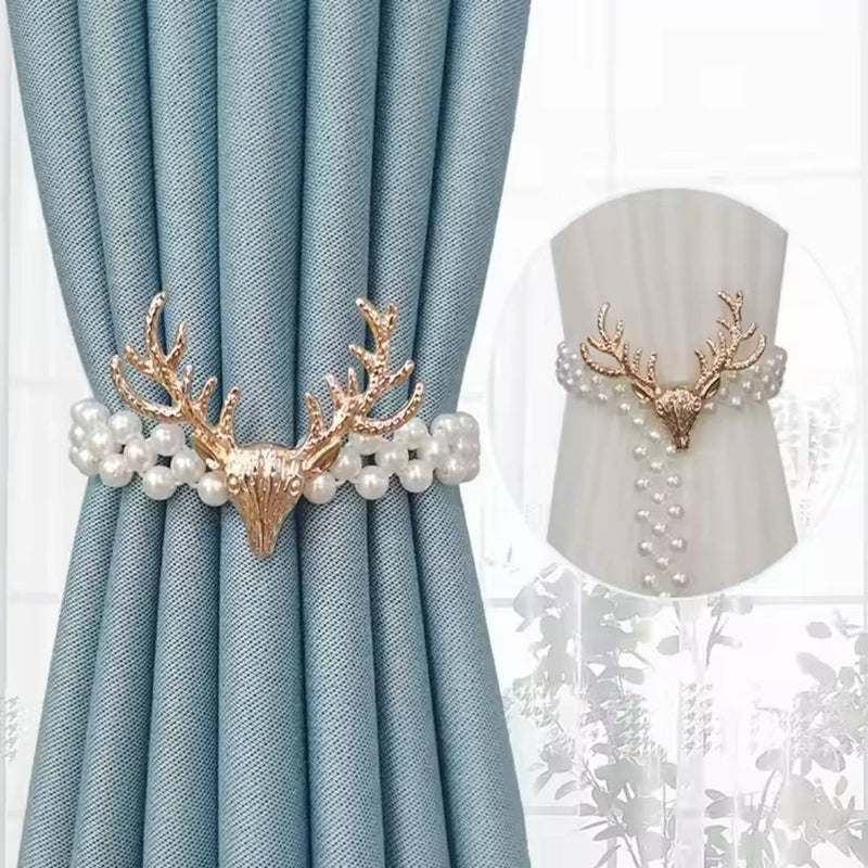 Beautiful and Modern Deer Head Curtain Holdback Clip Curtain Tie Holder Pair