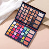 68 Colors Professional Glitter Matte Shimmer Eyeshadow Palette With Highlight Bronze Blush