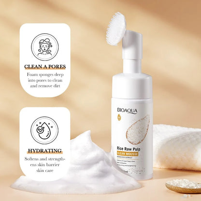Bioaqua Rice Raw Pulp Deep Cleaning Hydrating Mousse 120ml