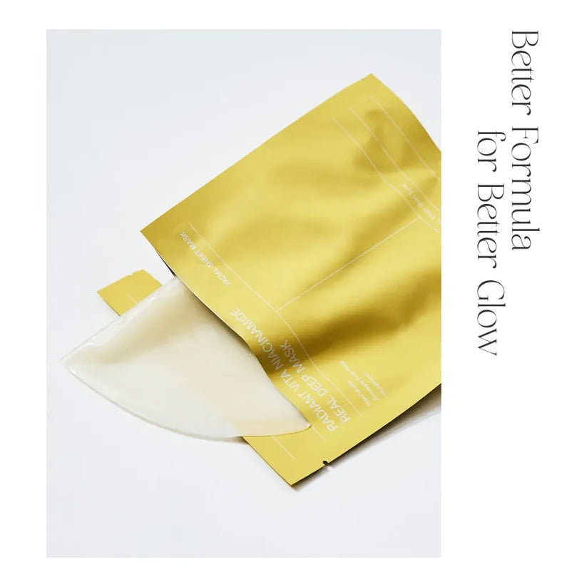 BIODANCE RADIANT VITA NIACINAMIDE -REAL DEEP MASK  136G - 4 SHEET BOX -YELLOW