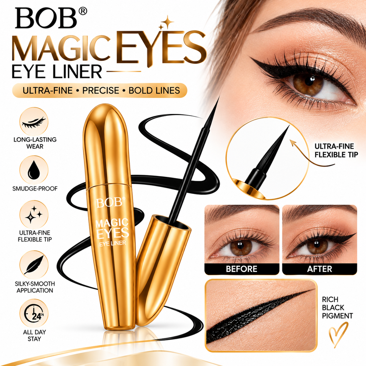 BOB Magic Eyes Waterproof Liquid Eyeliner