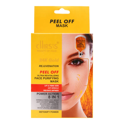 Chirss 24k Gold Rejuvenation Peel Off Face Purifying Mask 8 in 1 Power Action