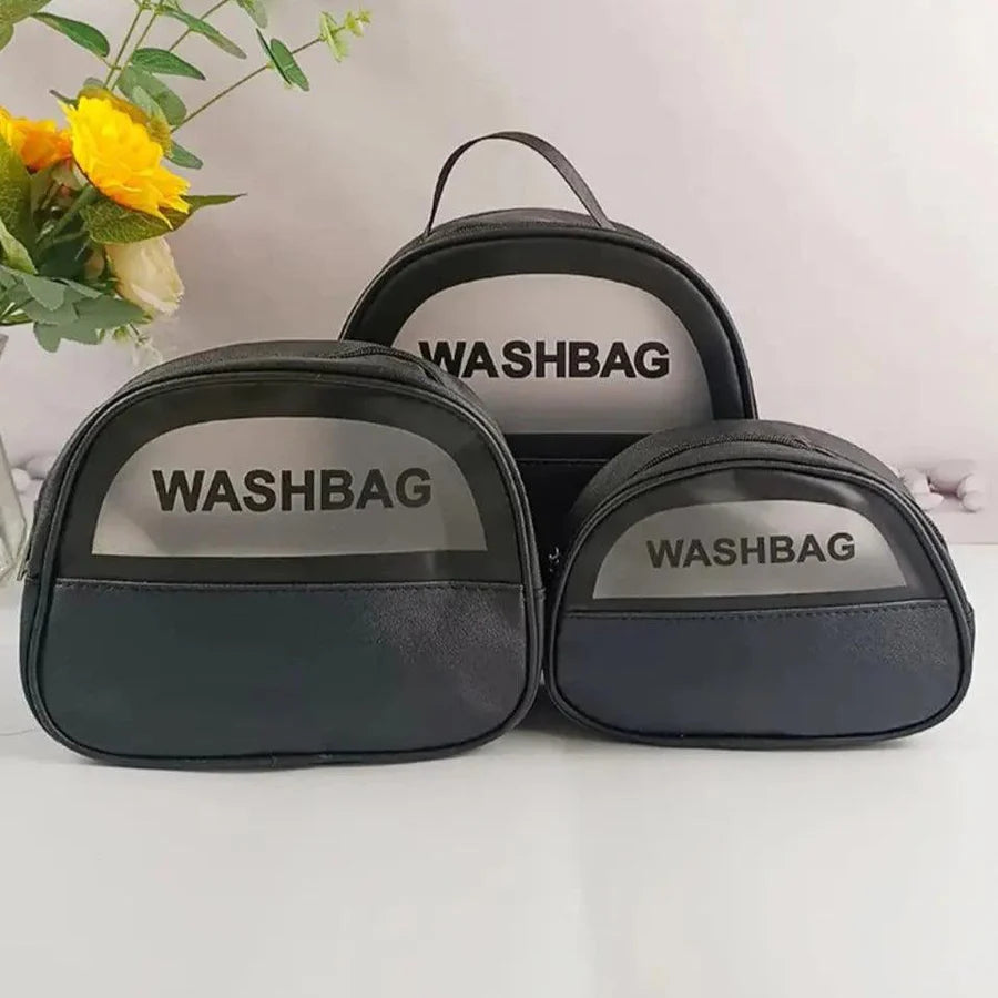 Set Of 3 Travel Waterproof Cosmetic Bag Portable Transparent Makeup Bag Multipurpose Women Cosmetic Bag Pvc Waterproof Handbags Travel Toiletry Washbag With Zipper