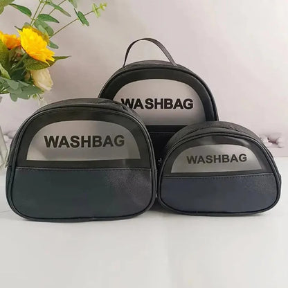 Set Of 3 Travel Waterproof Cosmetic Bag Portable Transparent Makeup Bag Multipurpose Women Cosmetic Bag Pvc Waterproof Handbags Travel Toiletry Washbag With Zipper