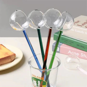 Borosilicate Glass Spoon With Long Handle Heat Resistant