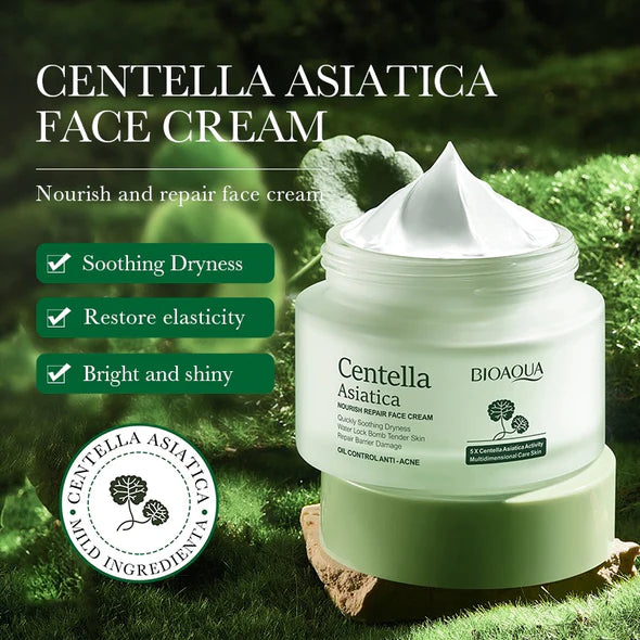 BIOAQUA Centella Asiatica Soothing Nourish Repair Face Cream Oil Control Anti-Acne Hydrating Moisturizing Cream 50g