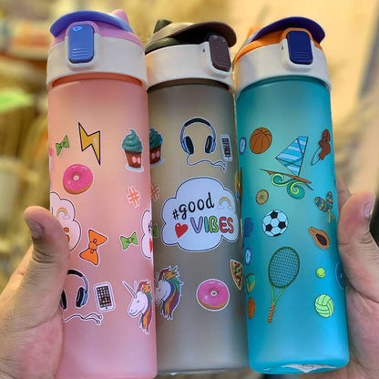 Character Stickers Carton Cap Water Bottle