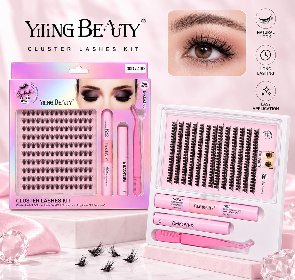 Yiting Beauty DIY Cluster Eyelashes Extension Kit 30D/40D Mix
