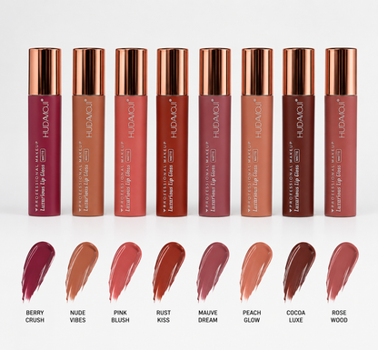 Hudamoji Super Luxurious Lip Gloss High Pigmented Pack Of 8