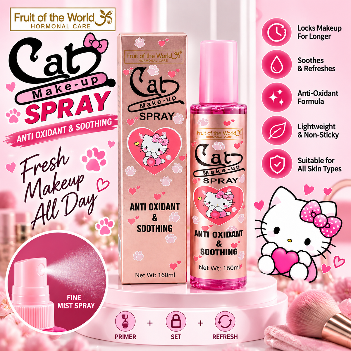 Fruit of the World Cat Makeup Fixing Spray 160ml
