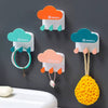 Multipurpose Cloud Water Drop Shaped Hook Key Holder Traceless Adhesive Hook