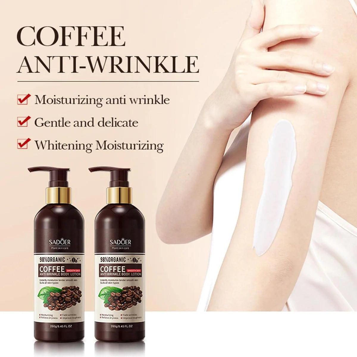 Sadoer Coffee Anti-Wrinkle Fragrance Moisturizing Body Lotion 260g