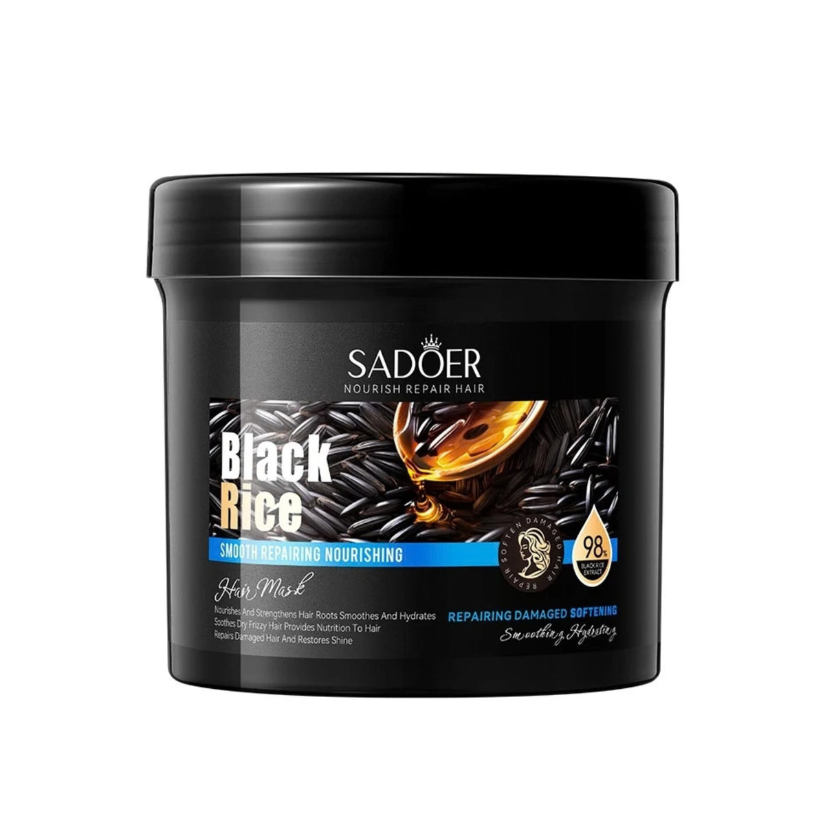 Sadoer Black Rice Smooth Repairing Hair Mask, 500 g