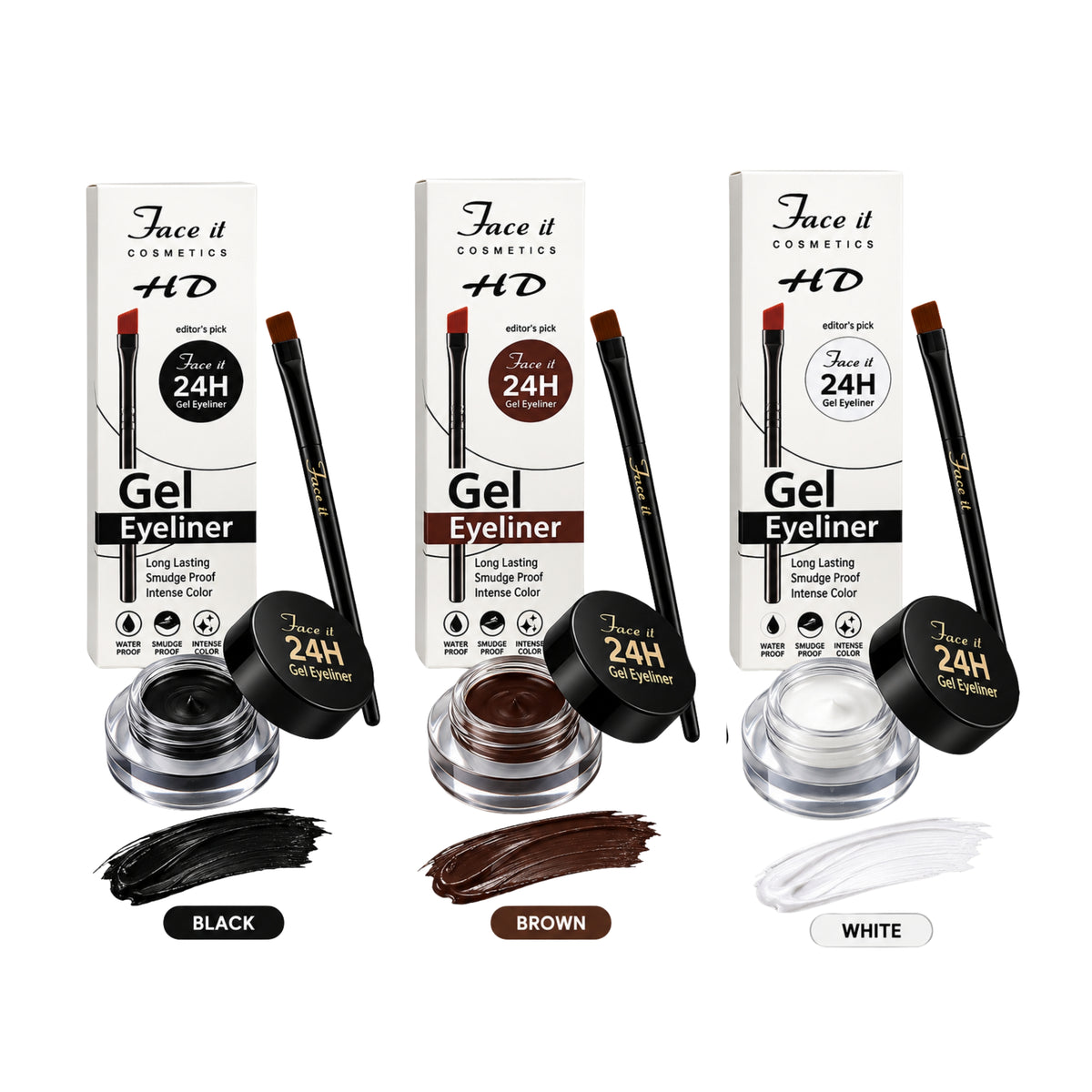 Face It HD 24H Waterproof Gel Eyeliner with Angled Brush