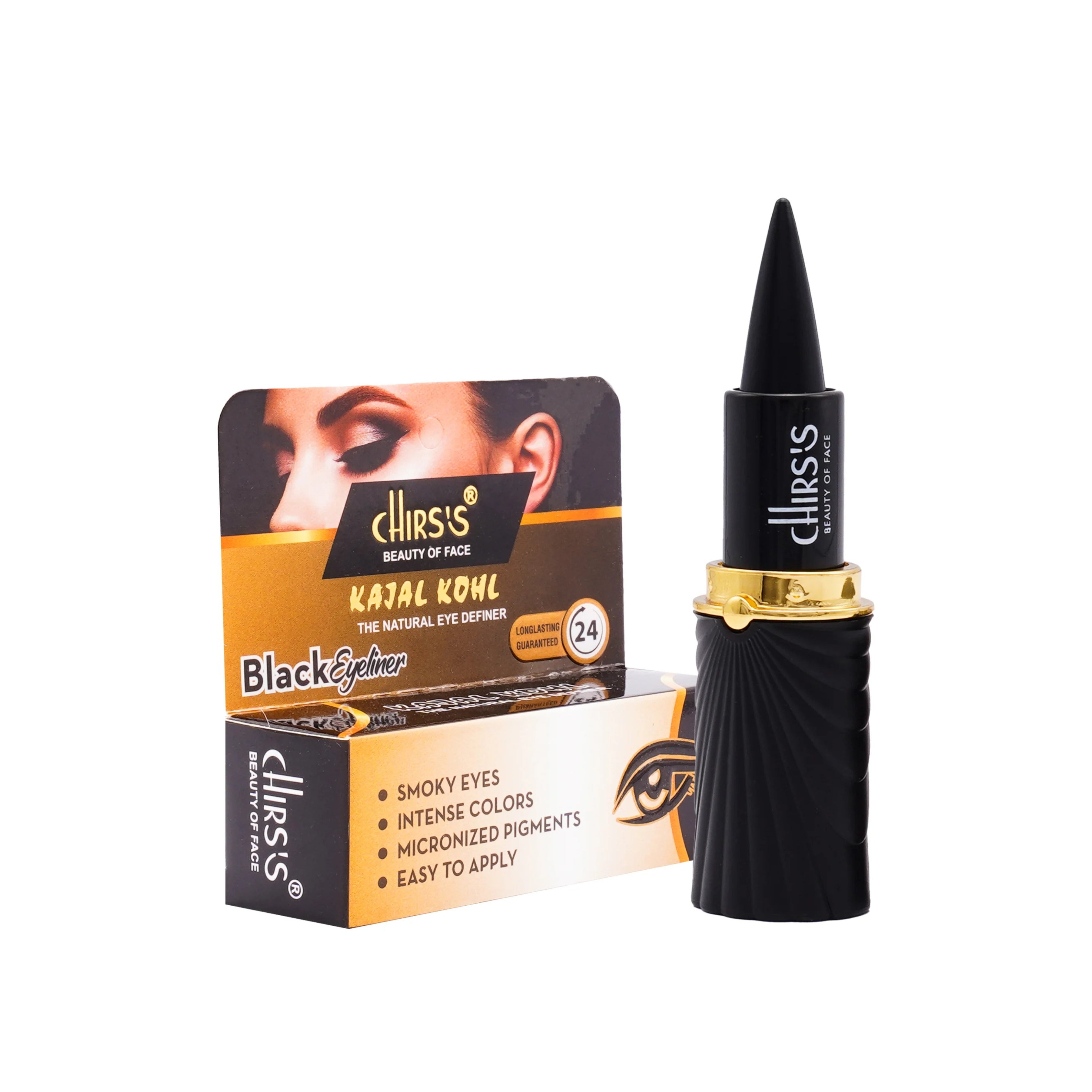 Chirs's Beauty Of Face Kajal Kohl The Natural Eye Definer Long Lasting 24Hours - Black