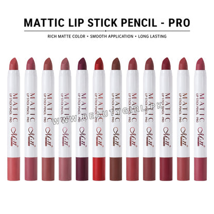 MN New Mattic Lipstick Pencil Pro Pack of 12