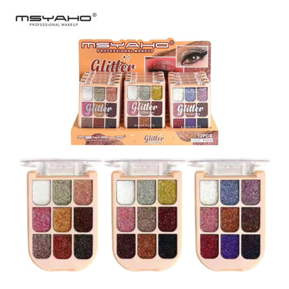 MSTYAHO 9 Color Glitter Eyeshadow Palette Pack of 3