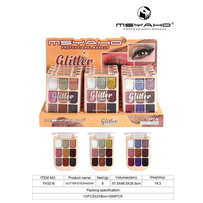 MSTYAHO 9 Color Glitter Eyeshadow Palette Pack of 3