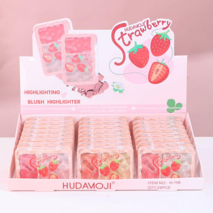 Hudamoji Strawberry Glow Blush & Highlighter Pack of 3