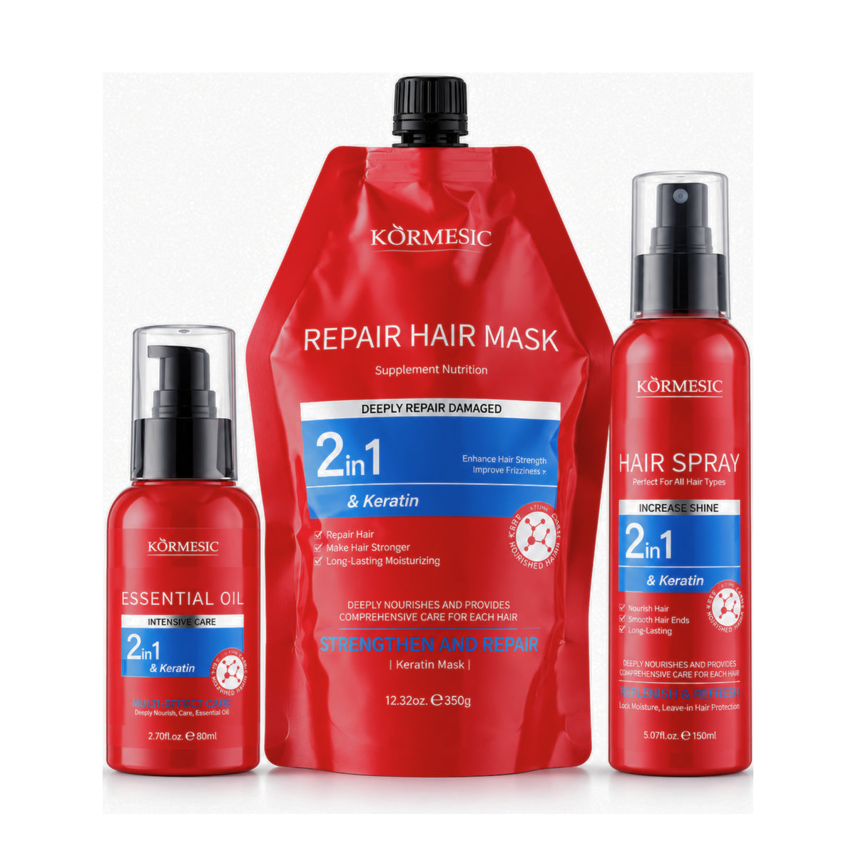 KORMESIC 3-Piece Keratin Hair Repair & Shine Set