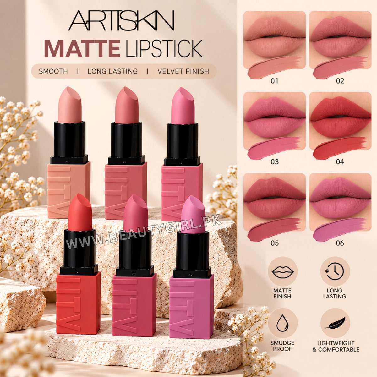 Artskin Matte Lipstick Pack of 6