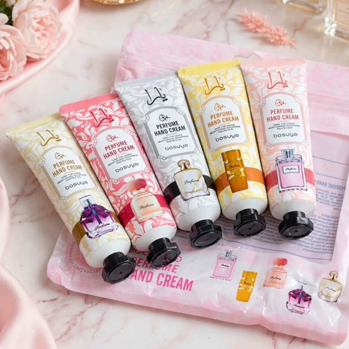 Bosuya Yara Perfume Hand Cream Set – 5 Pieces
