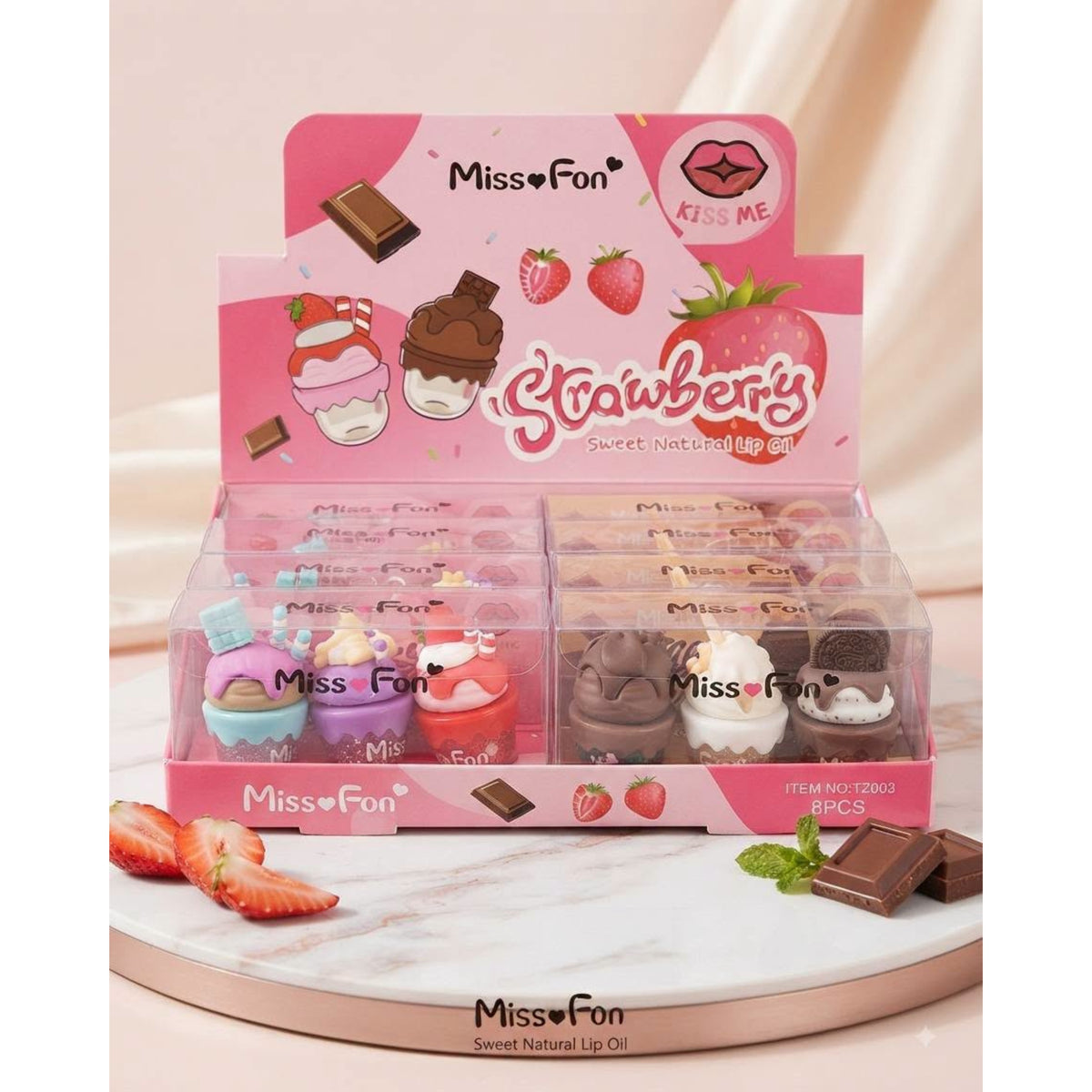 Miss Fon Ice Cream Lip Oil Set – Pack of 3