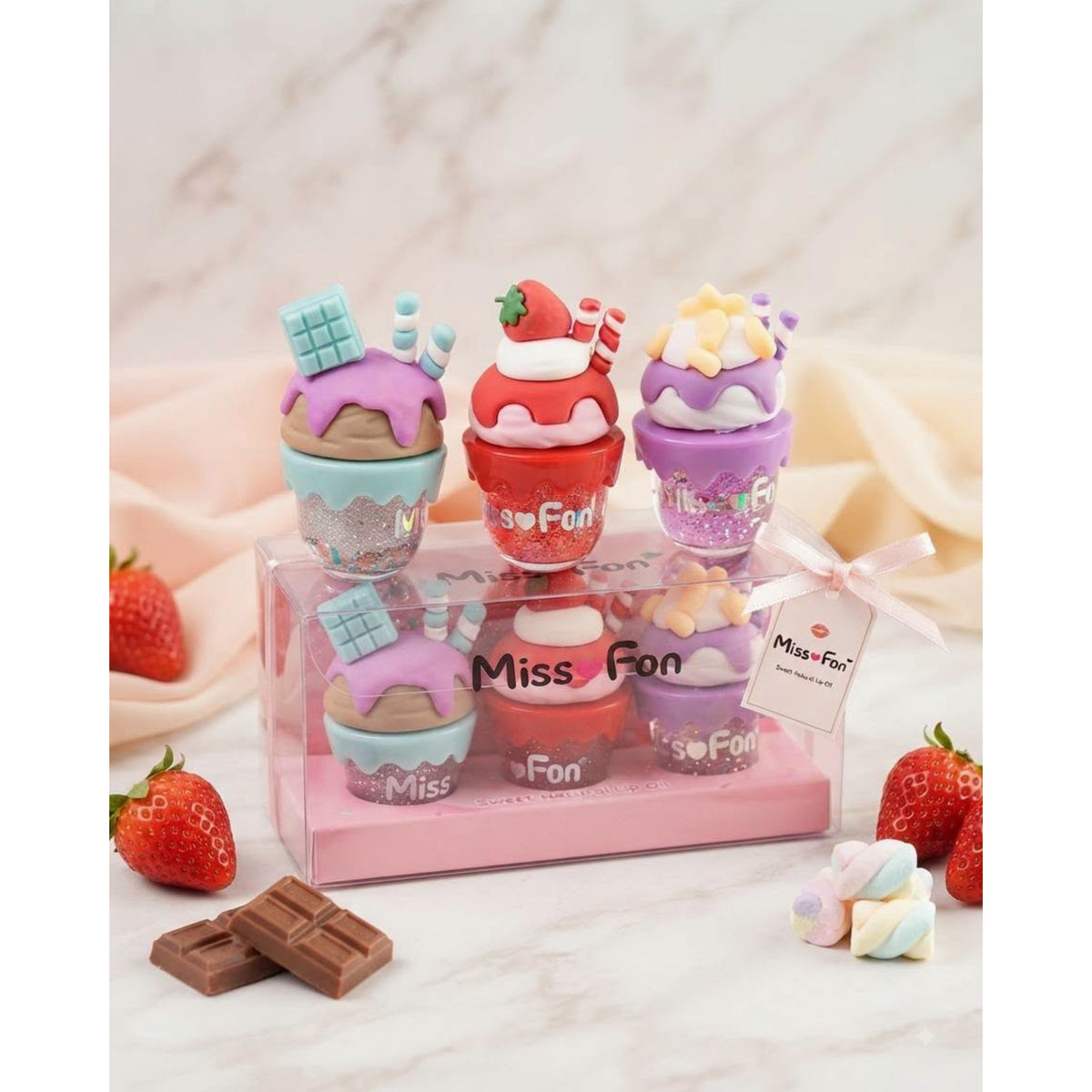 Miss Fon Ice Cream Lip Oil Set – Pack of 3