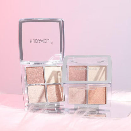 Hudamoji 4-Color Glow Highlighter Palette