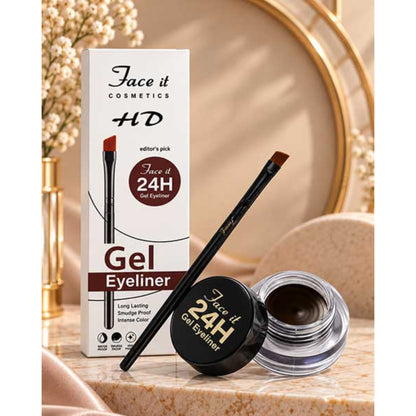 Face It HD 24H Waterproof Gel Eyeliner with Angled Brush