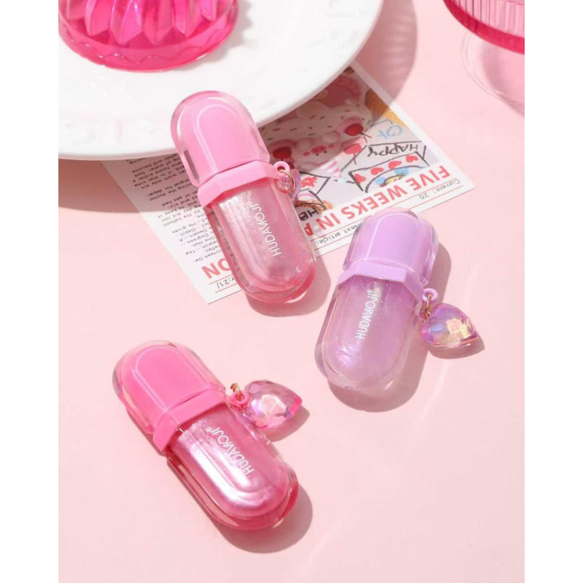 Hudamoji Glossy Lip Gloss Moisturizing Shiny Lip Gloss