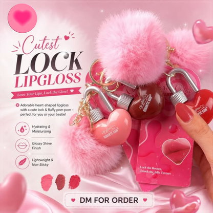 Romantic Rain Lock Style Cute Heart Shape Lip Gloss Pack of 3