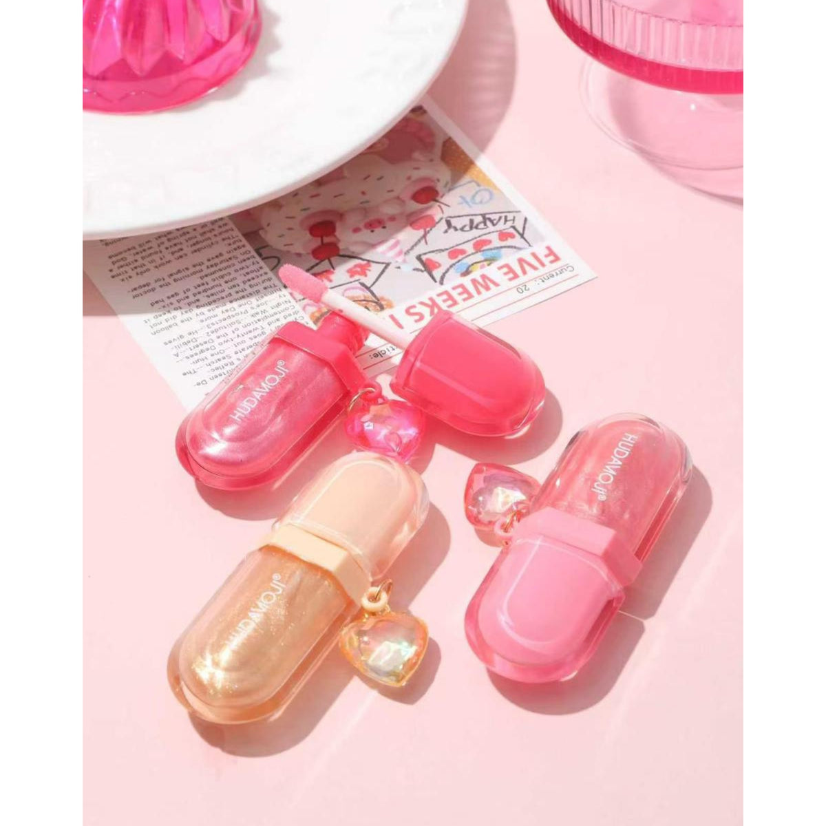 Hudamoji Glossy Lip Gloss Moisturizing Shiny Lip Gloss