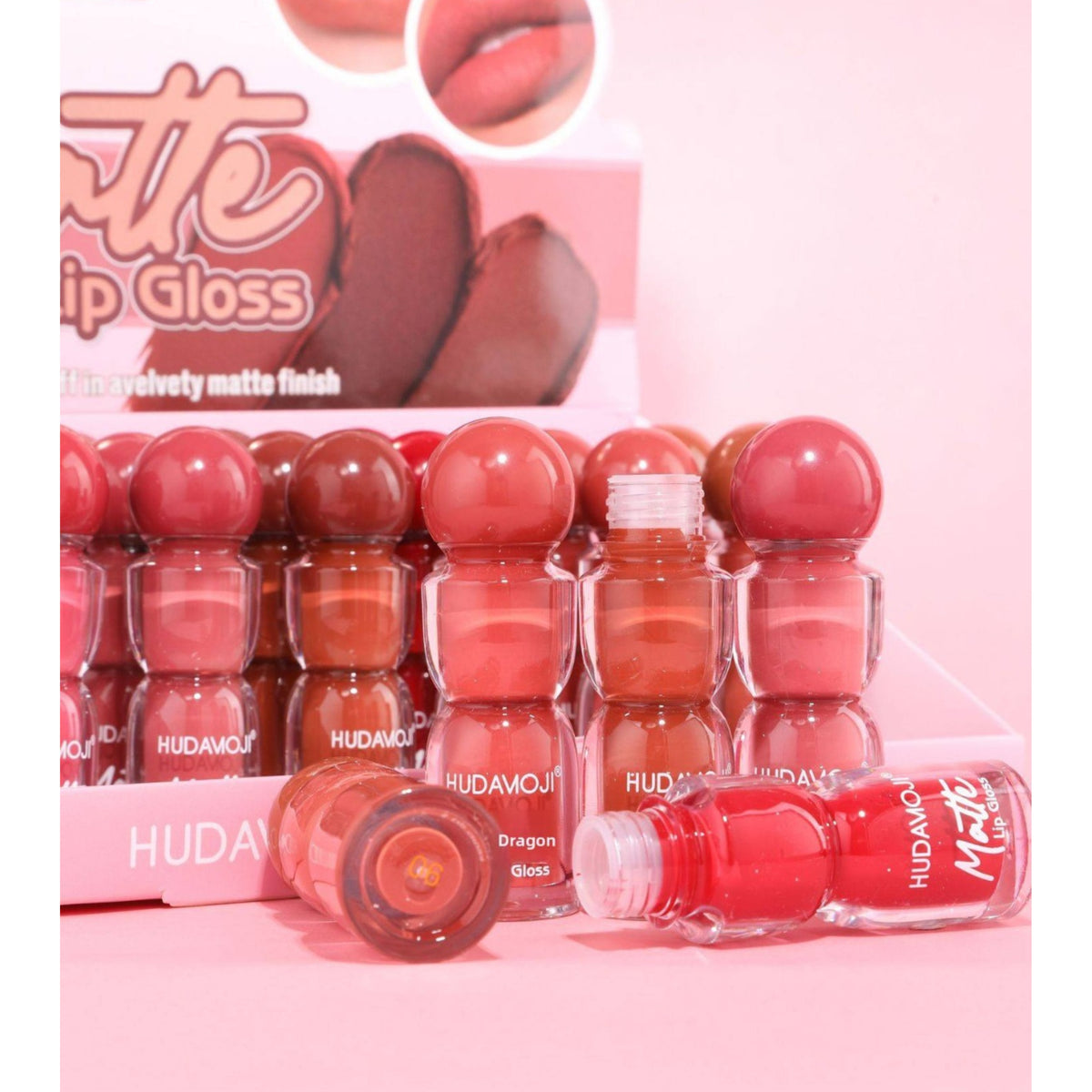 Hudamoji Matte Lip Gloss Set – 6 Shades