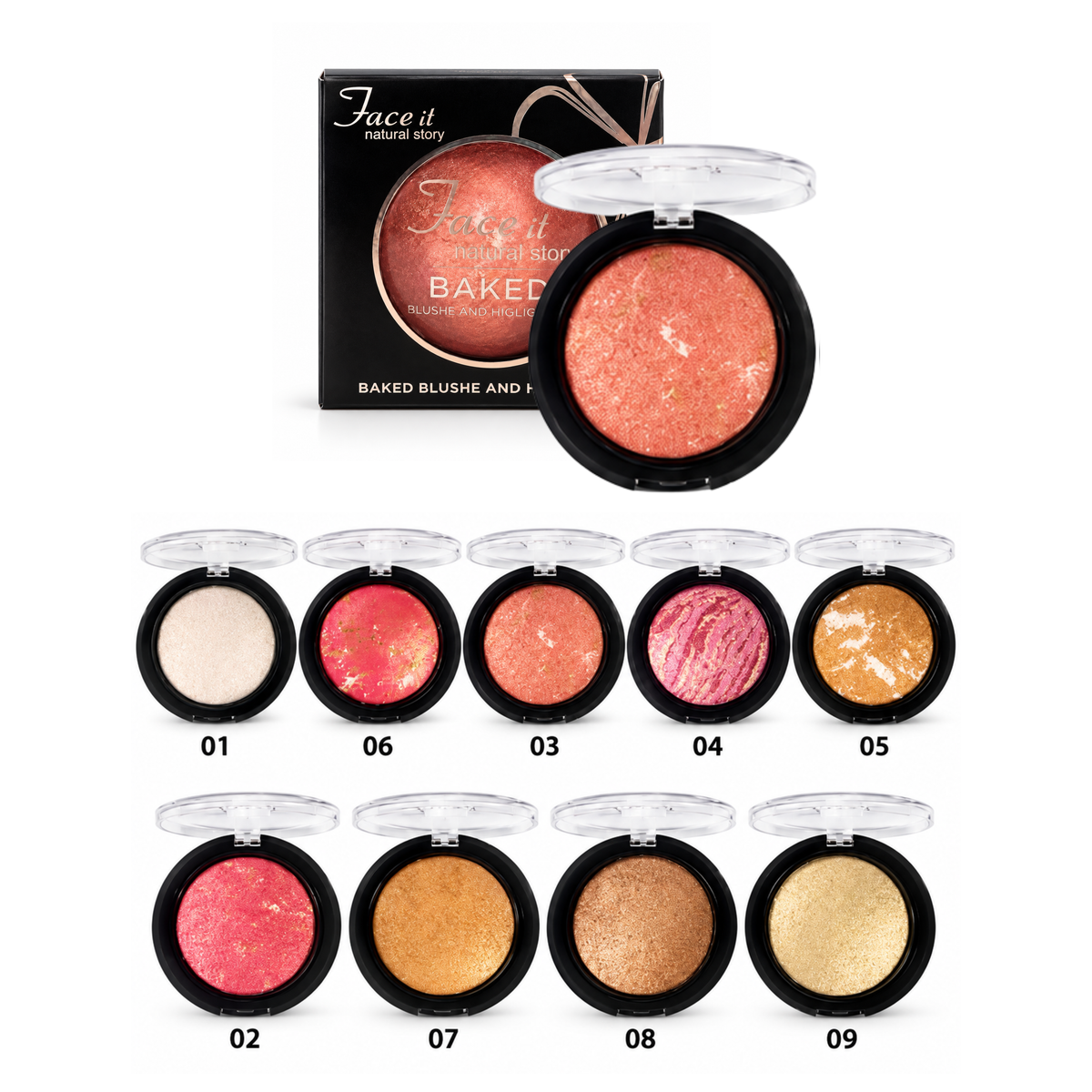Face It Natural Story Baked Blush & Highlighter