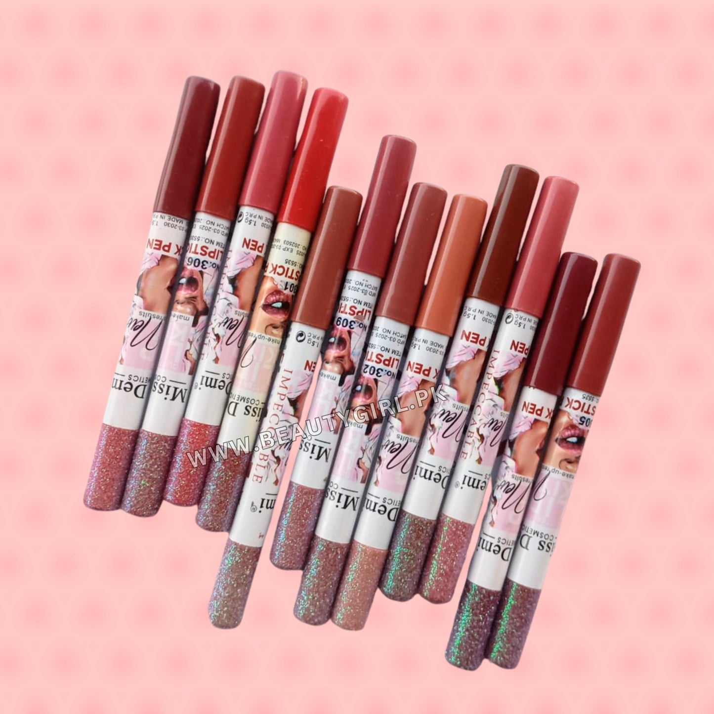 Miss Demi Matte High Pigmented Lip Pencils Pack of 12