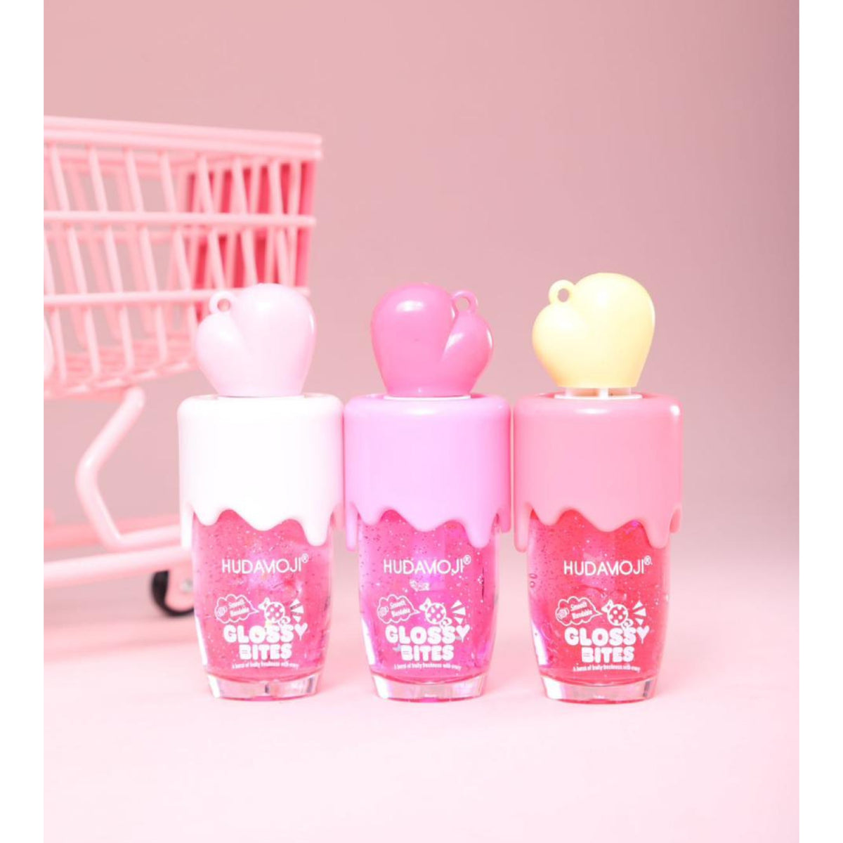 Hudamoji Glossy Bites Fruity Lip Gloss Pack of 3