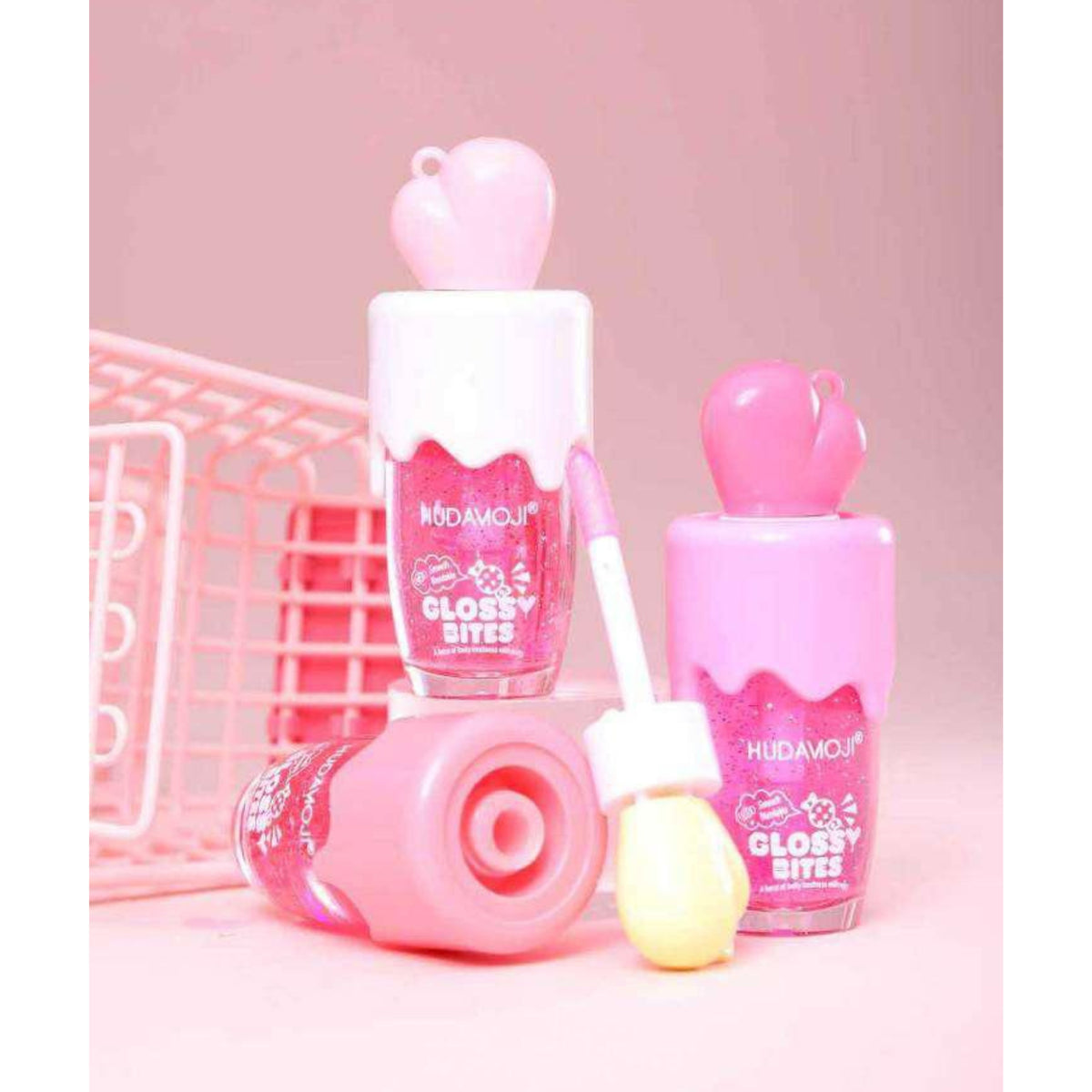 Hudamoji Glossy Bites Fruity Lip Gloss Pack of 3