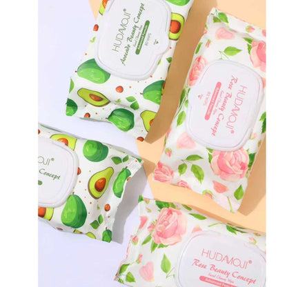 Hudamoji Facial Cleansing Wipes – 80 Sheets
